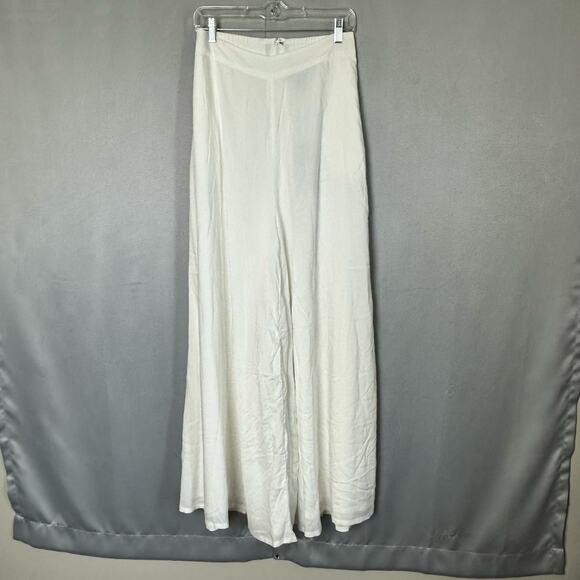 NWT Modcloth X Collectif White Akiko Plain Trousers Extra Wide Leg- Size Medium - Picture 1 of 8